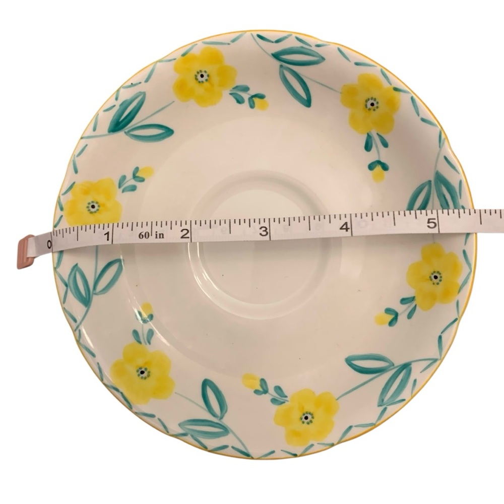 English Genuine Bone China Charming Yellow Floral Teacup and Saucer Set - Picture 4 of 10